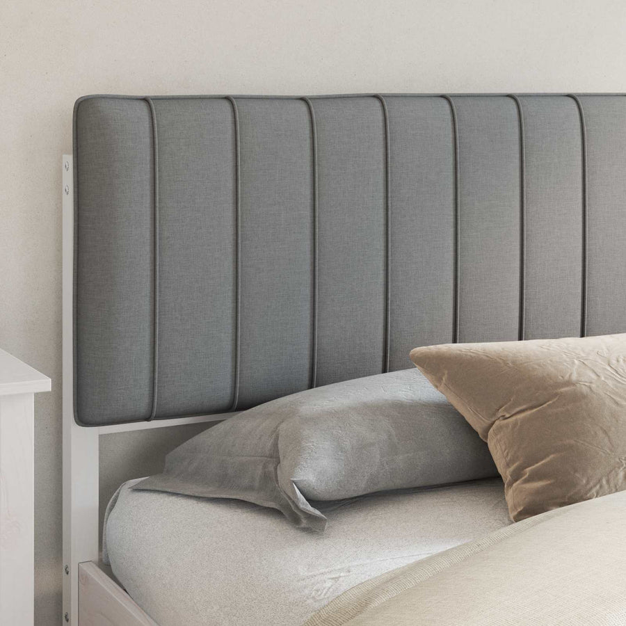 Bedframe met Gevoerd Hoofdgedeelte Lichtgrijs 200 x 200 cm
