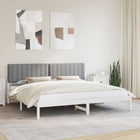 Fabric Upholstered Bed Frame Light Gray 200 x 200 cm