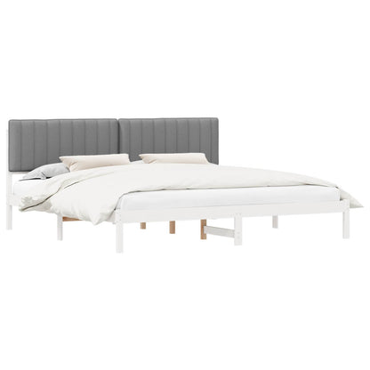 Bedframe met Gevoerd Hoofdgedeelte Lichtgrijs 200 x 200 cm