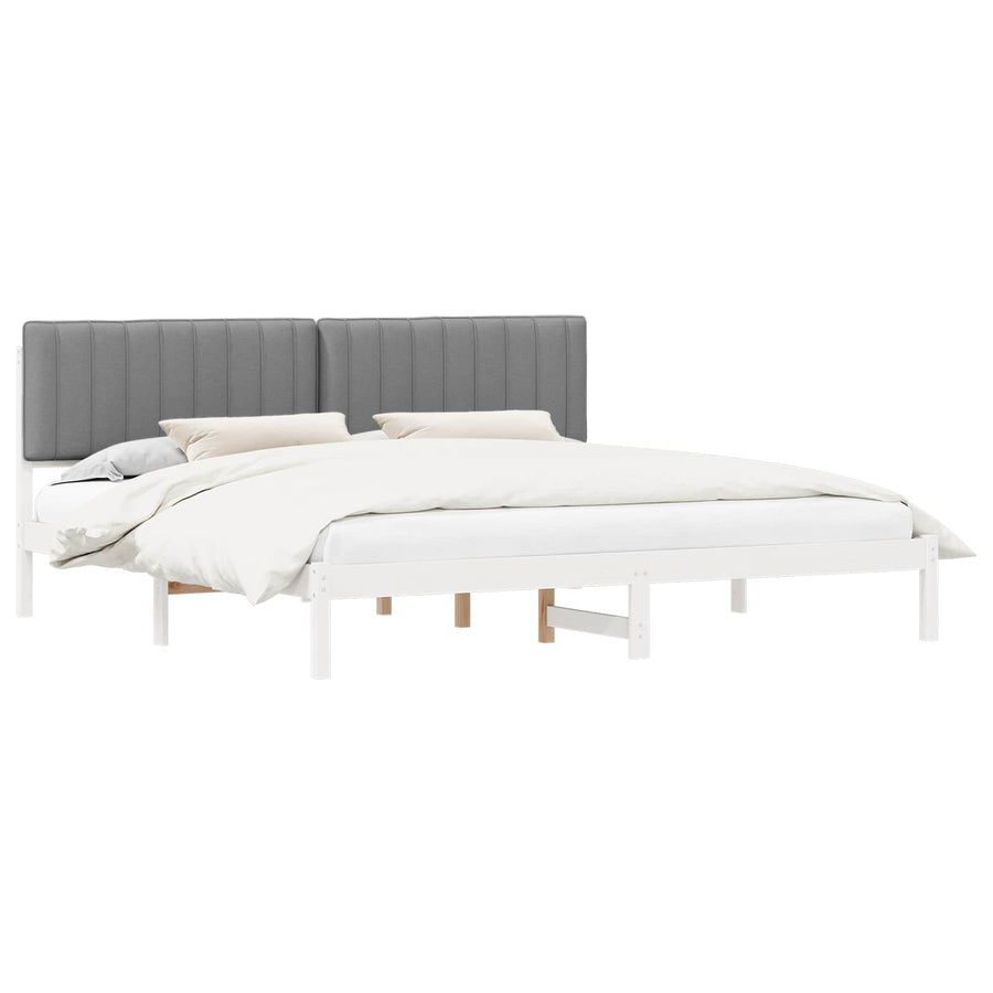 Bedframe met Gevoerd Hoofdgedeelte Lichtgrijs 200 x 200 cm