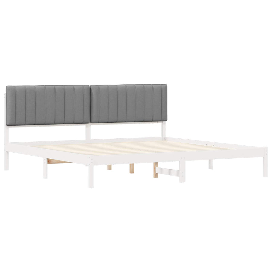 Bedframe met Gevoerd Hoofdgedeelte Lichtgrijs 200 x 200 cm