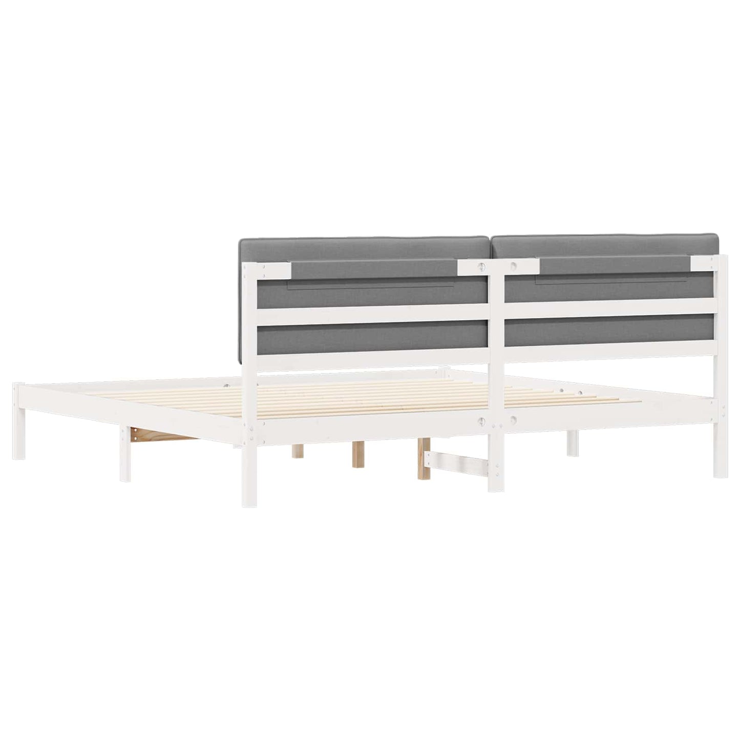 Bedframe met Gevoerd Hoofdgedeelte Lichtgrijs 200 x 200 cm