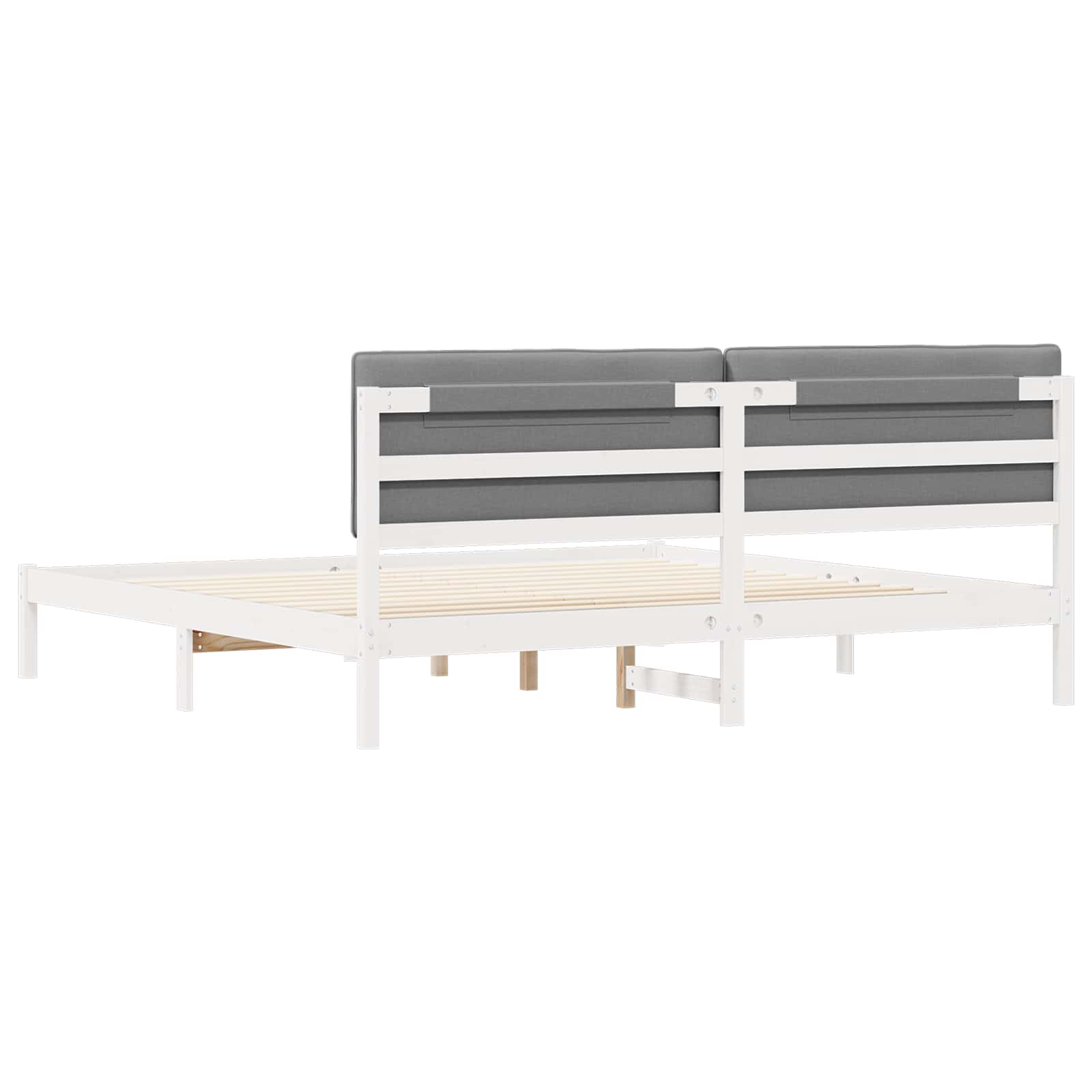 Bedframe met Gevoerd Hoofdgedeelte Lichtgrijs 200 x 200 cm