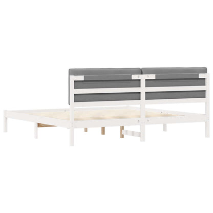 Bedframe met Gevoerd Hoofdgedeelte Lichtgrijs 200 x 200 cm
