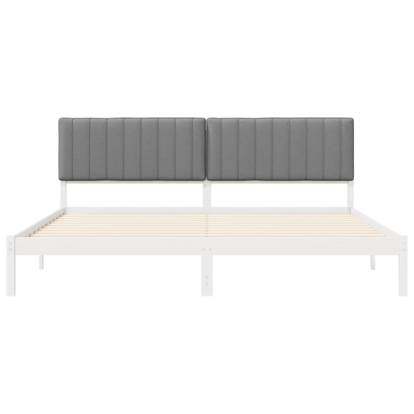 Bedframe met Gevoerd Hoofdgedeelte Lichtgrijs 200 x 200 cm