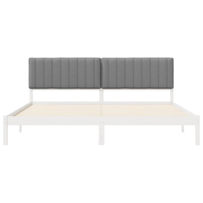 Bedframe met Gevoerd Hoofdgedeelte Lichtgrijs 200 x 200 cm