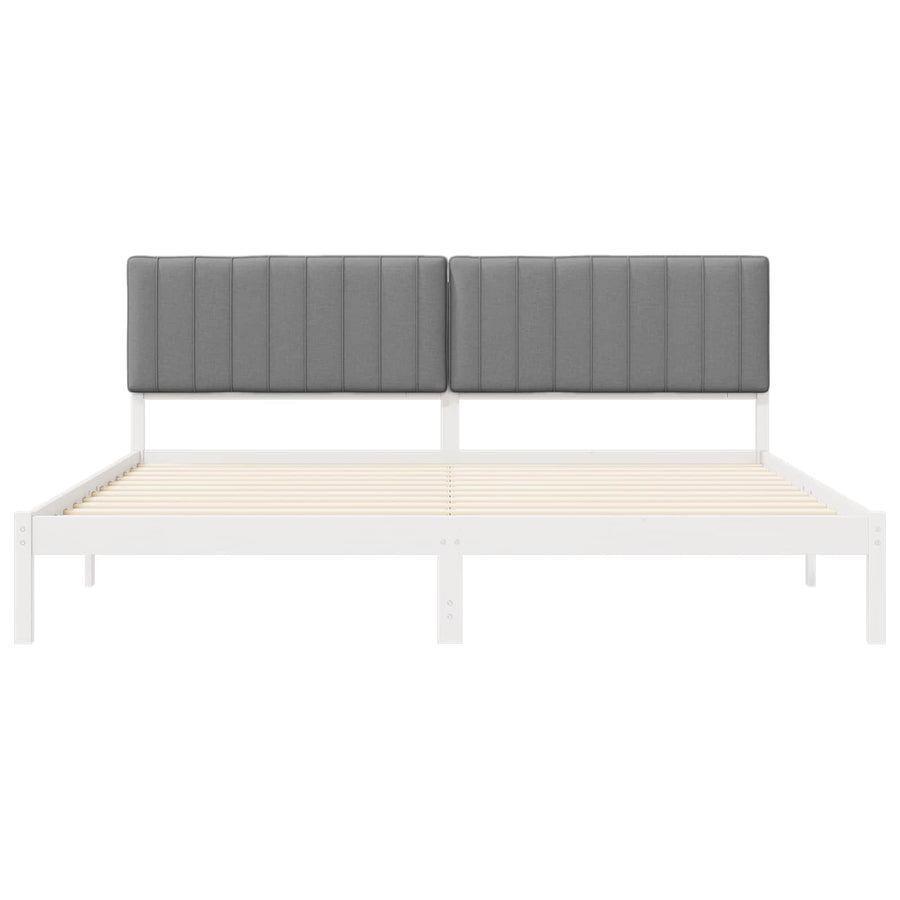 Bedframe met Gevoerd Hoofdgedeelte Lichtgrijs 200 x 200 cm