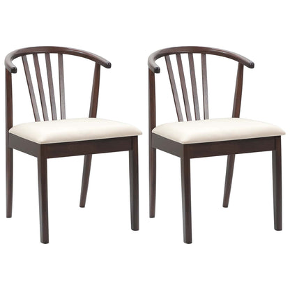 Eetkamerstoel 2 Pcs Massief Rubberhout Lichtbruin en licht