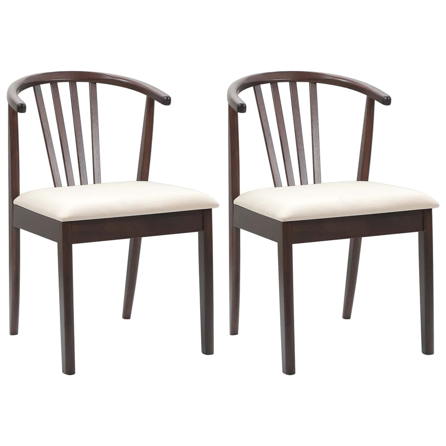 Eetkamerstoel 2 Pcs Massief Rubberhout Lichtbruin en licht