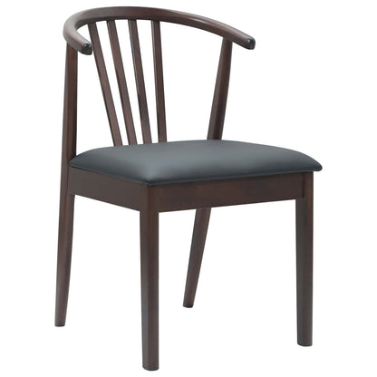 Eetkamerstoel 2 Pcs Massief Rubberhout Lichtbruin en zwart