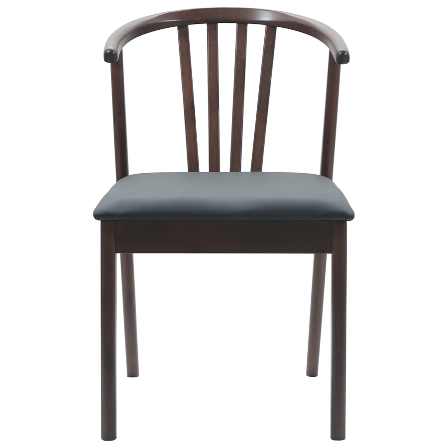 Eetkamerstoel 2 Pcs Massief Rubberhout Lichtbruin en zwart