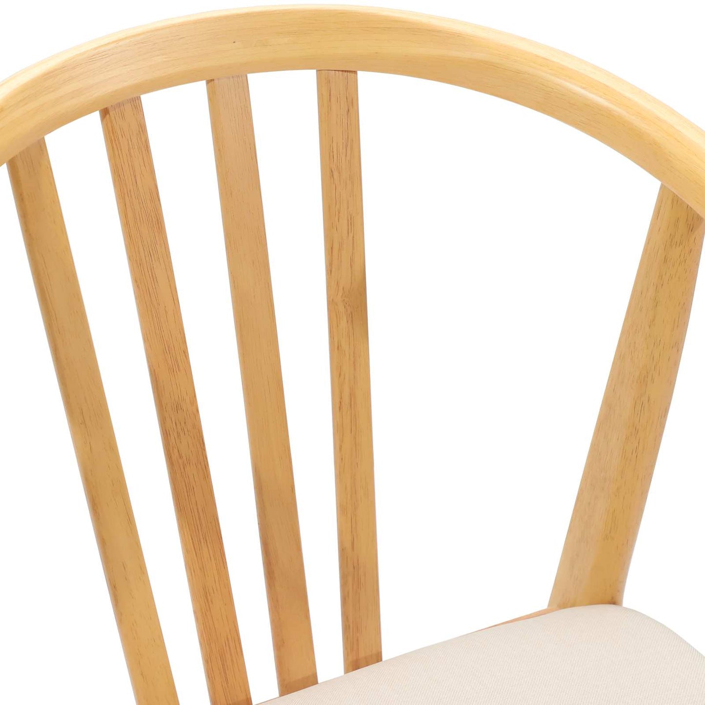 Eetkamerstoel 2 Pcs Massief Rubberhout Natuurlijk en licht