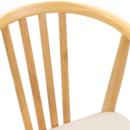 Eetkamerstoel 2 Pcs Massief Rubberhout Natuurlijk en licht