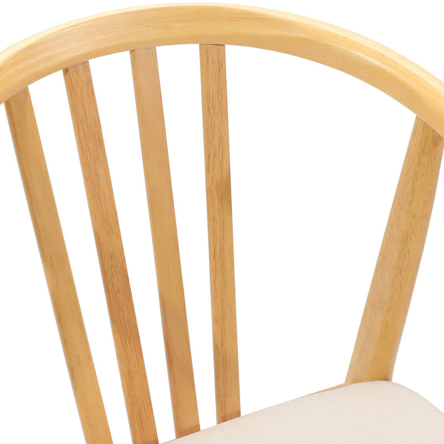 Eetkamerstoel 2 Pcs Massief Rubberhout Natuurlijk en licht