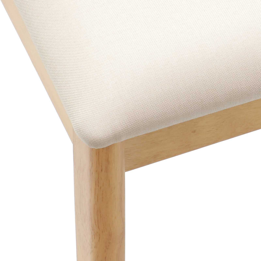 Eetkamerstoel 2 Pcs Massief Rubberhout Natuurlijk en licht