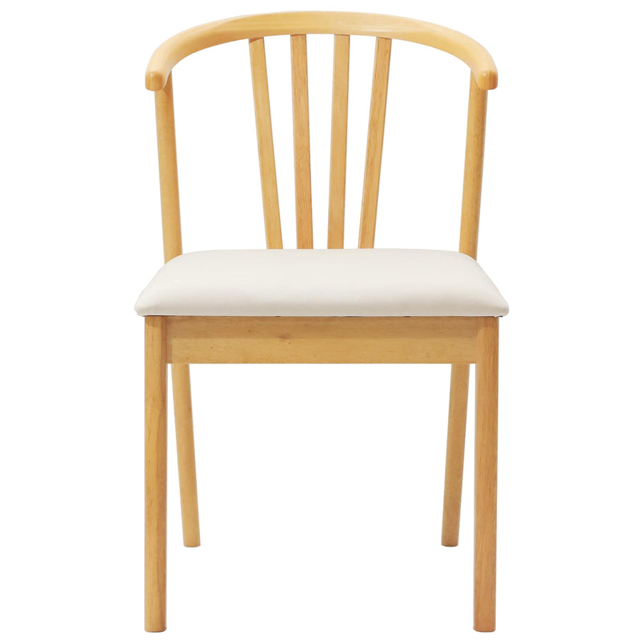 Eetkamerstoel 2 Pcs Massief Rubberhout Natuurlijk en licht