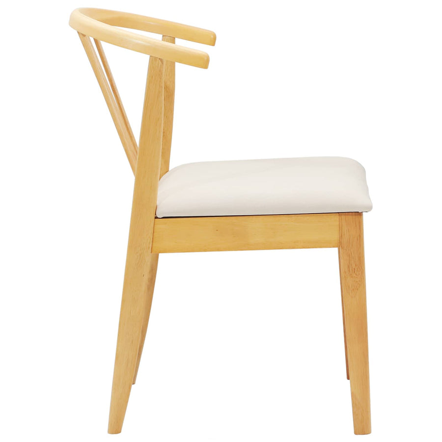 Eetkamerstoel 2 Pcs Massief Rubberhout Natuurlijk en licht