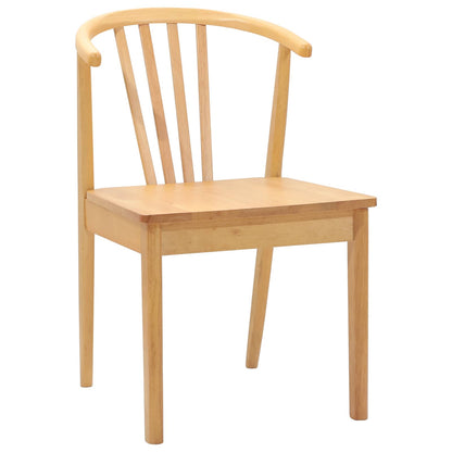 Eetkamerstoel 2 Pcs Massief Rubberhout Naturel