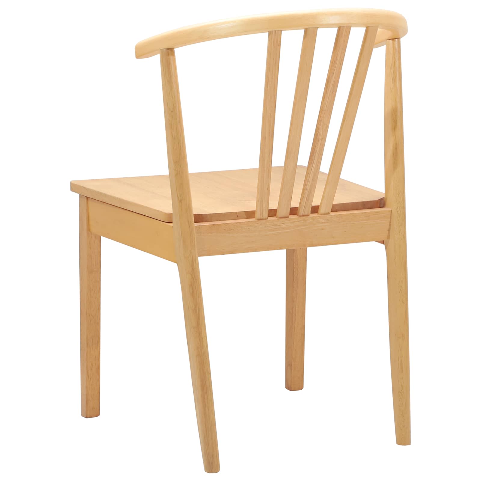 Eetkamerstoel 2 Pcs Massief Rubberhout Naturel