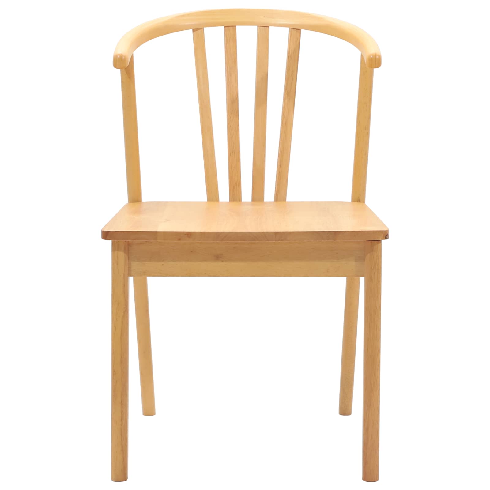 Eetkamerstoel 2 Pcs Massief Rubberhout Naturel
