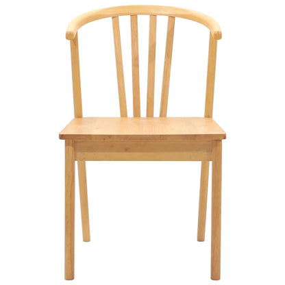 Eetkamerstoel 2 Pcs Massief Rubberhout Naturel