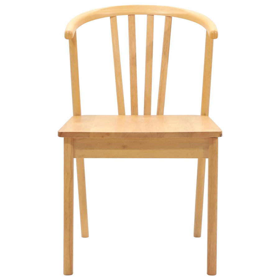 Eetkamerstoel 2 Pcs Massief Rubberhout Naturel