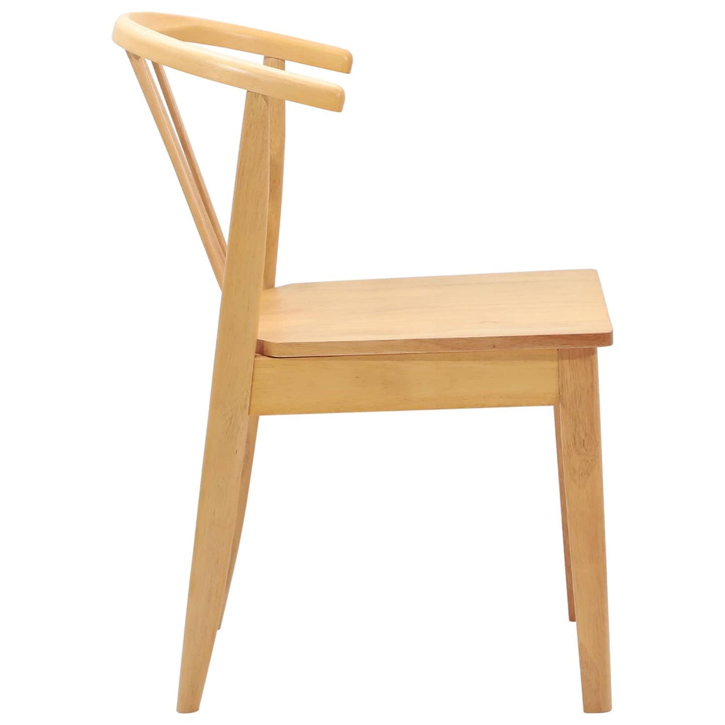 Eetkamerstoel 2 Pcs Massief Rubberhout Naturel