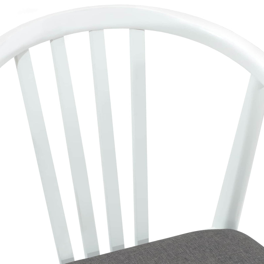 Eetkamerstoel 2 Pcs Massief Rubberhout Wit en grijs