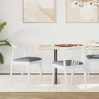 Dining Chairs 2 pcs White and Grey Solid Rubberwood
