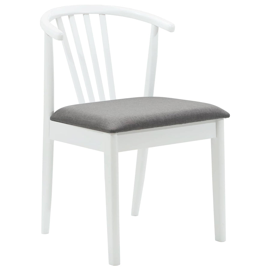 Eetkamerstoel 2 Pcs Massief Rubberhout Wit en grijs