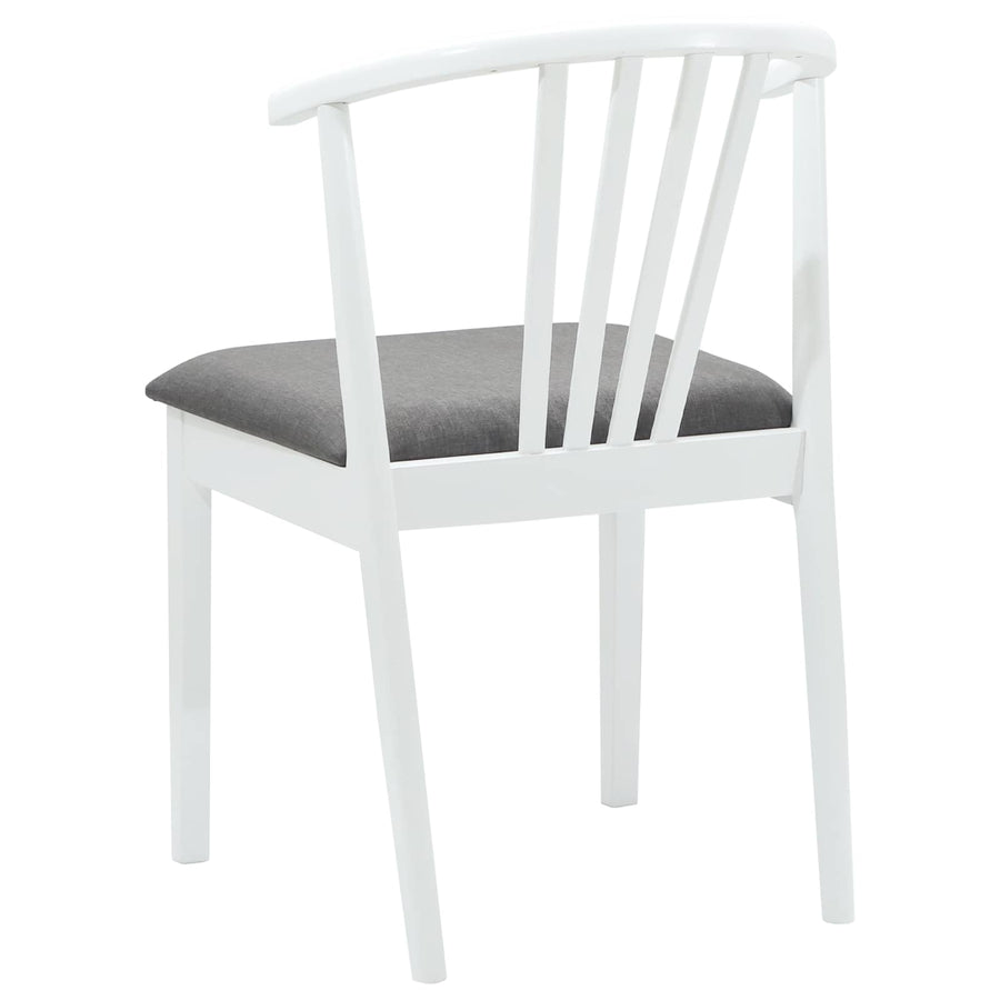 Eetkamerstoel 2 Pcs Massief Rubberhout Wit en grijs