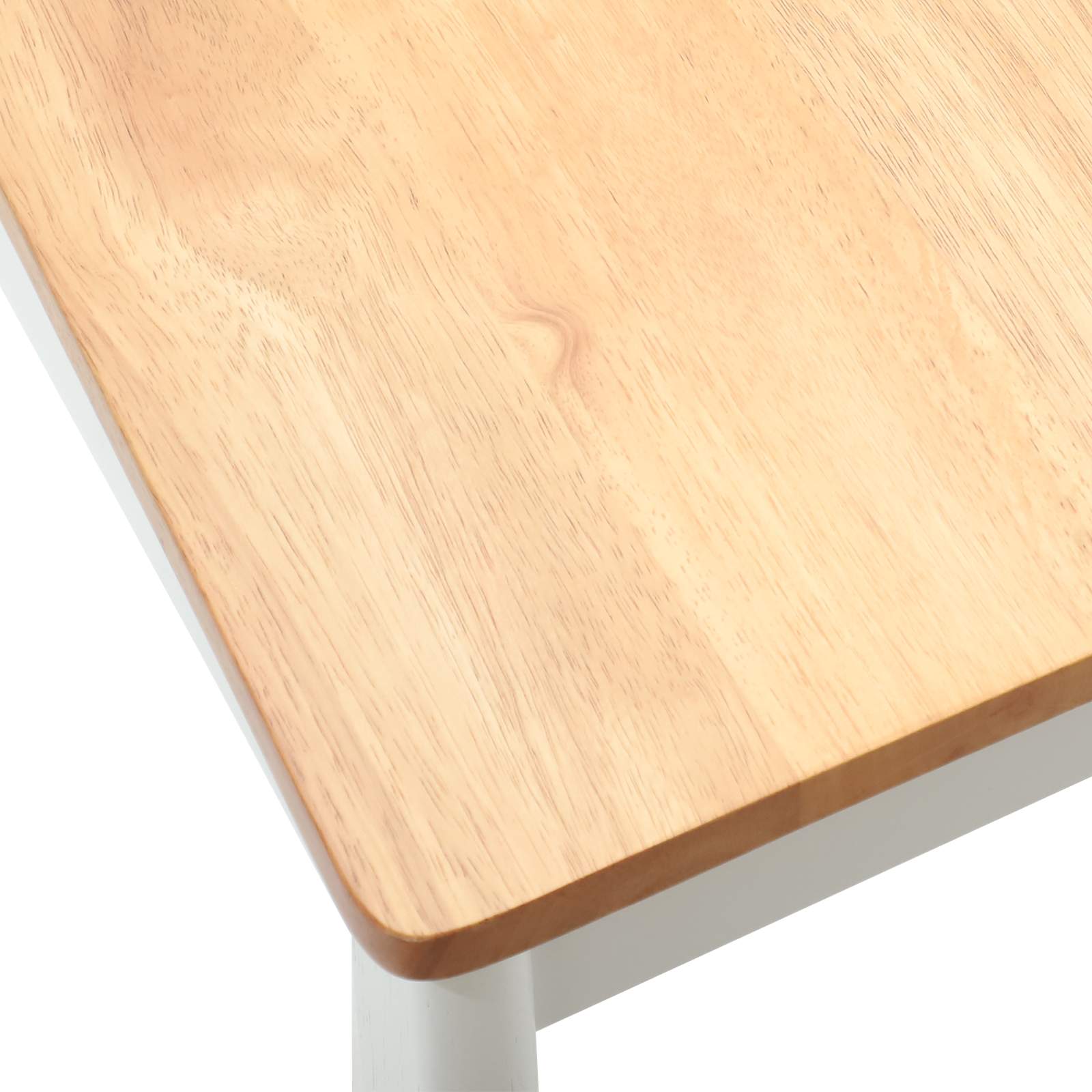 Eetkamerstoel 2 Pcs Massief Rubberhout wit en naturel