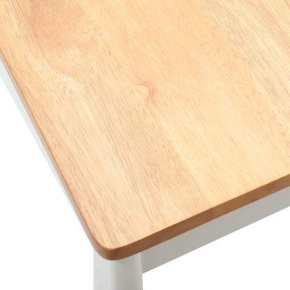 Eetkamerstoel 2 Pcs Massief Rubberhout wit en naturel