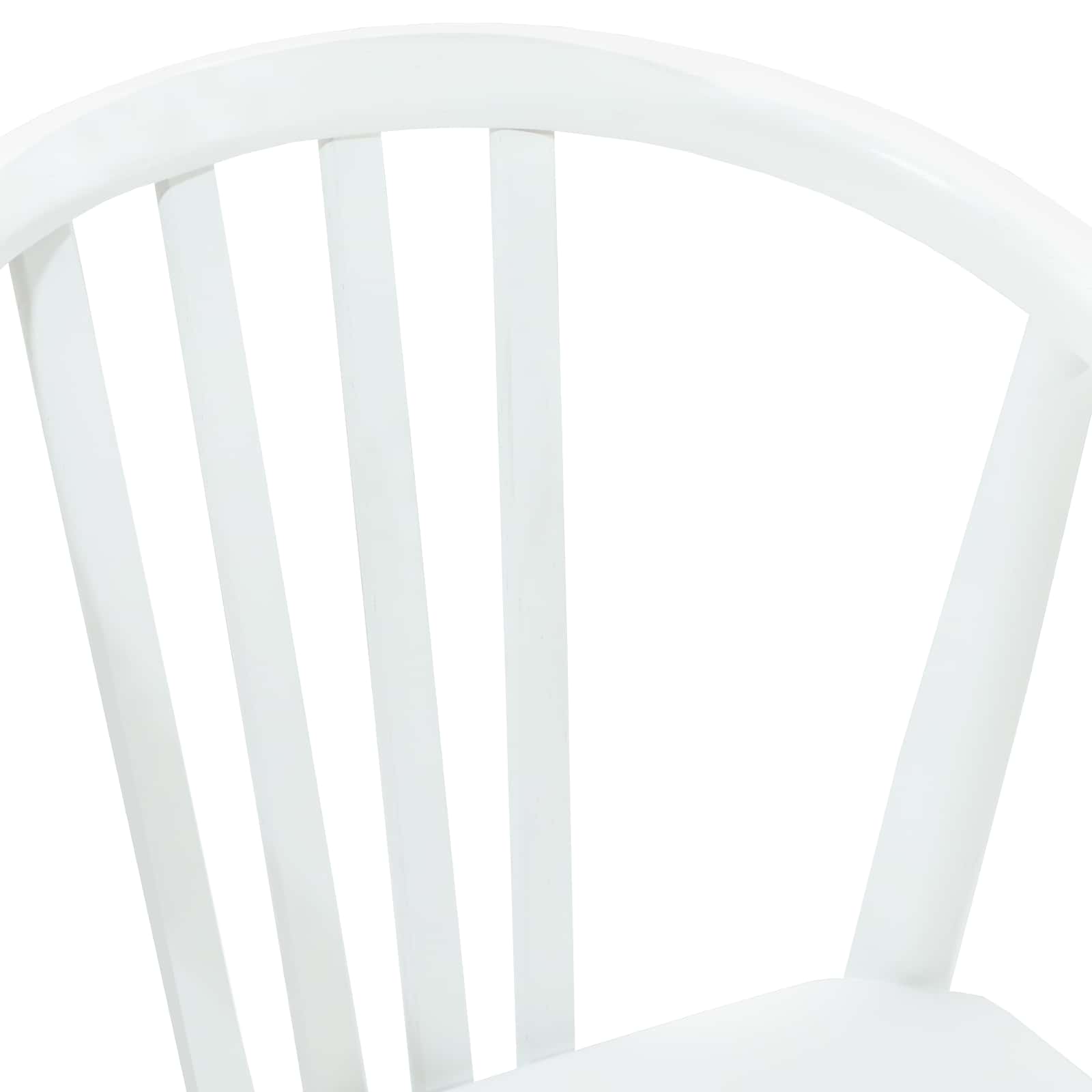 Eetkamerstoel 2 Pcs Massief Rubberhout Wit