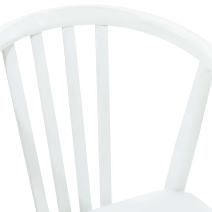 Eetkamerstoel 2 Pcs Massief Rubberhout Wit