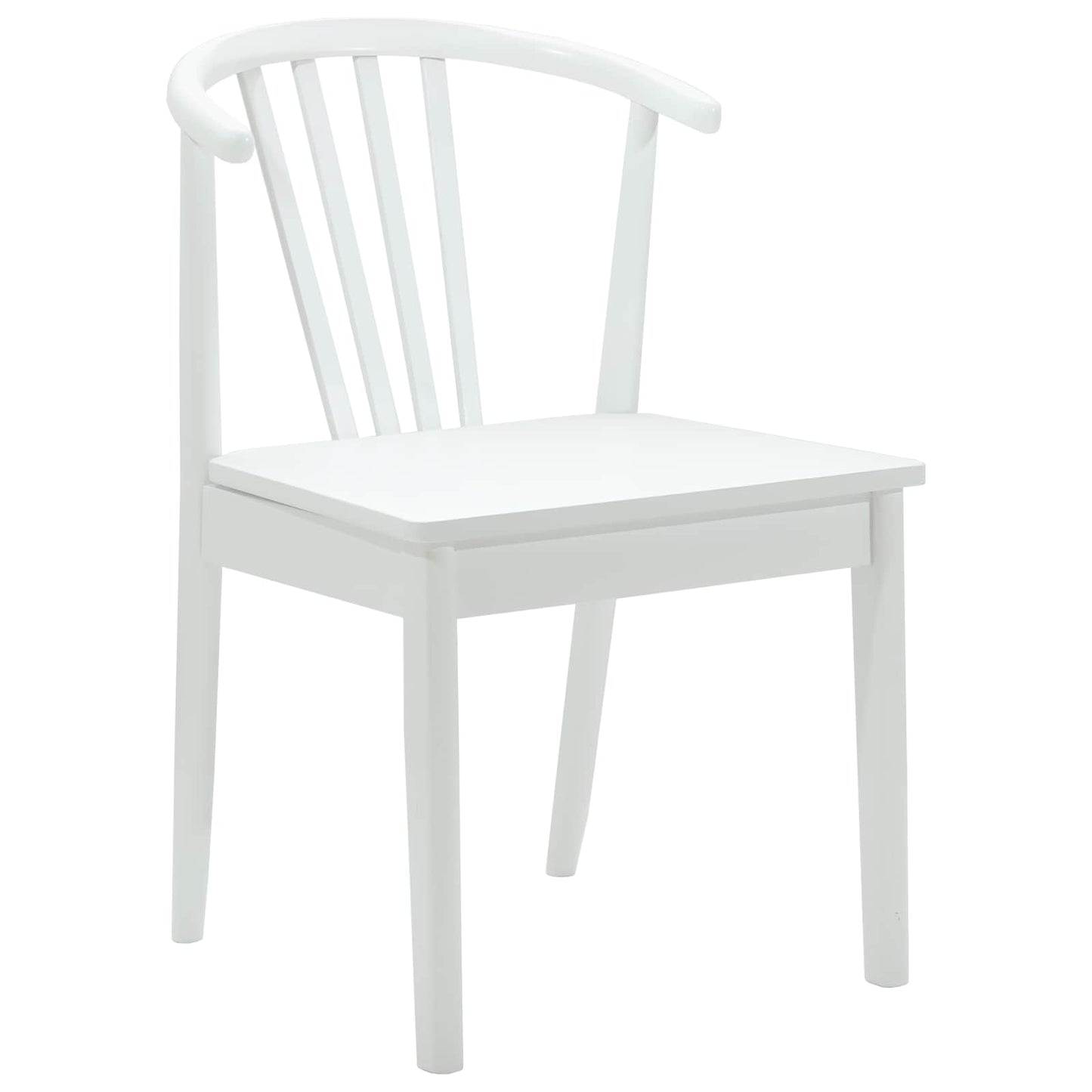Eetkamerstoel 2 Pcs Massief Rubberhout Wit