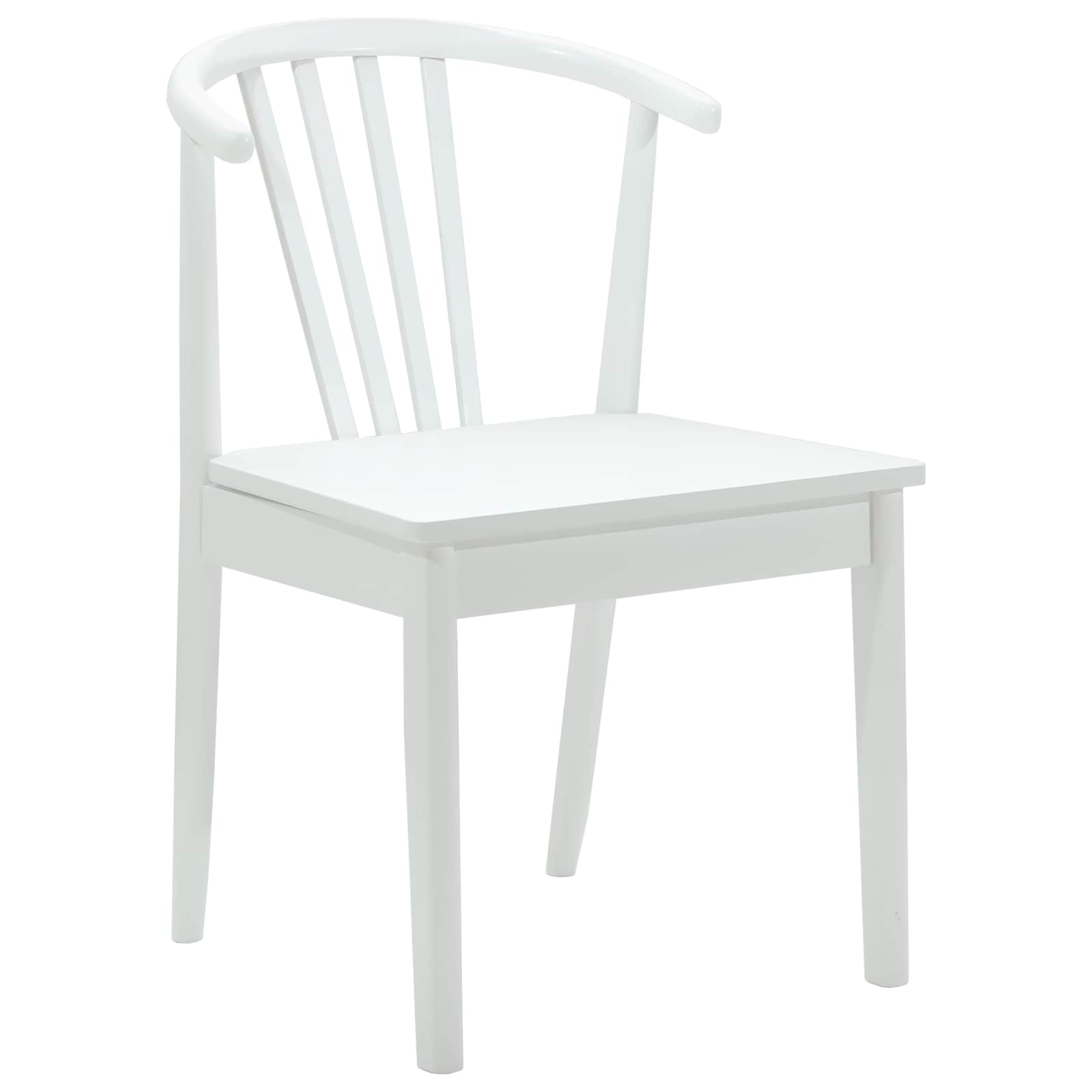 Eetkamerstoel 2 Pcs Massief Rubberhout Wit