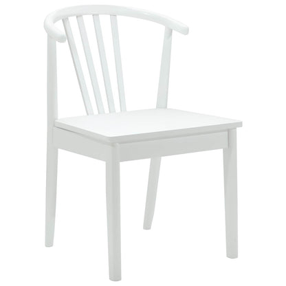 Eetkamerstoel 2 Pcs Massief Rubberhout Wit