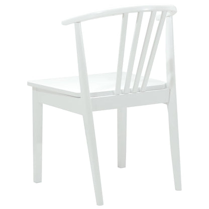 Eetkamerstoel 2 Pcs Massief Rubberhout Wit