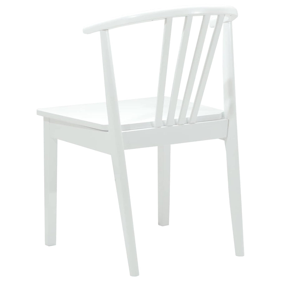 Eetkamerstoel 2 Pcs Massief Rubberhout Wit