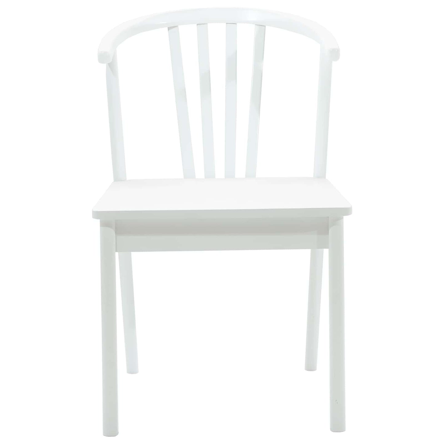 Eetkamerstoel 2 Pcs Massief Rubberhout Wit