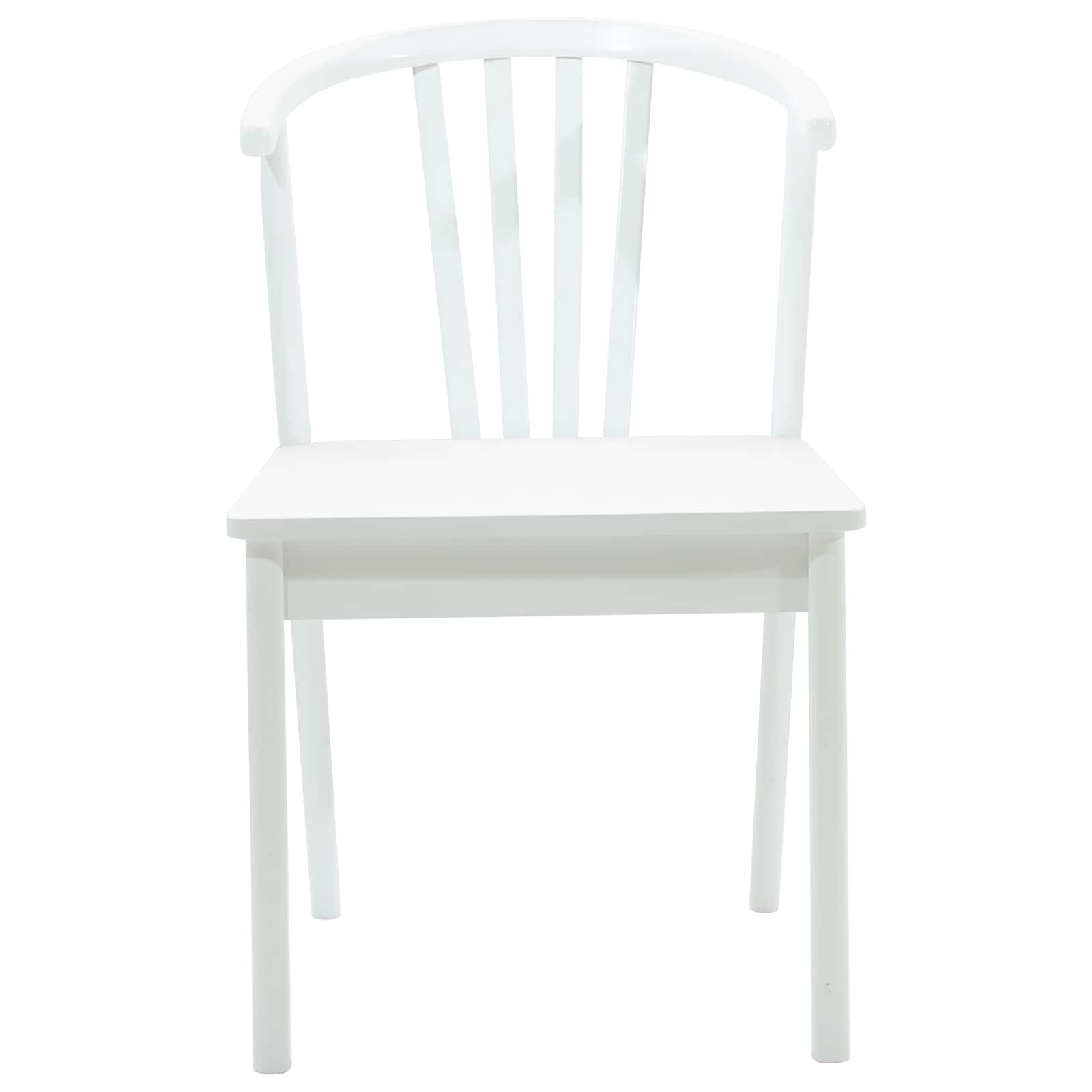 Eetkamerstoel 2 Pcs Massief Rubberhout Wit