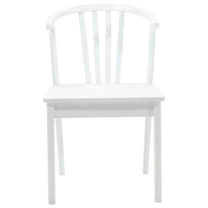 Eetkamerstoel 2 Pcs Massief Rubberhout Wit