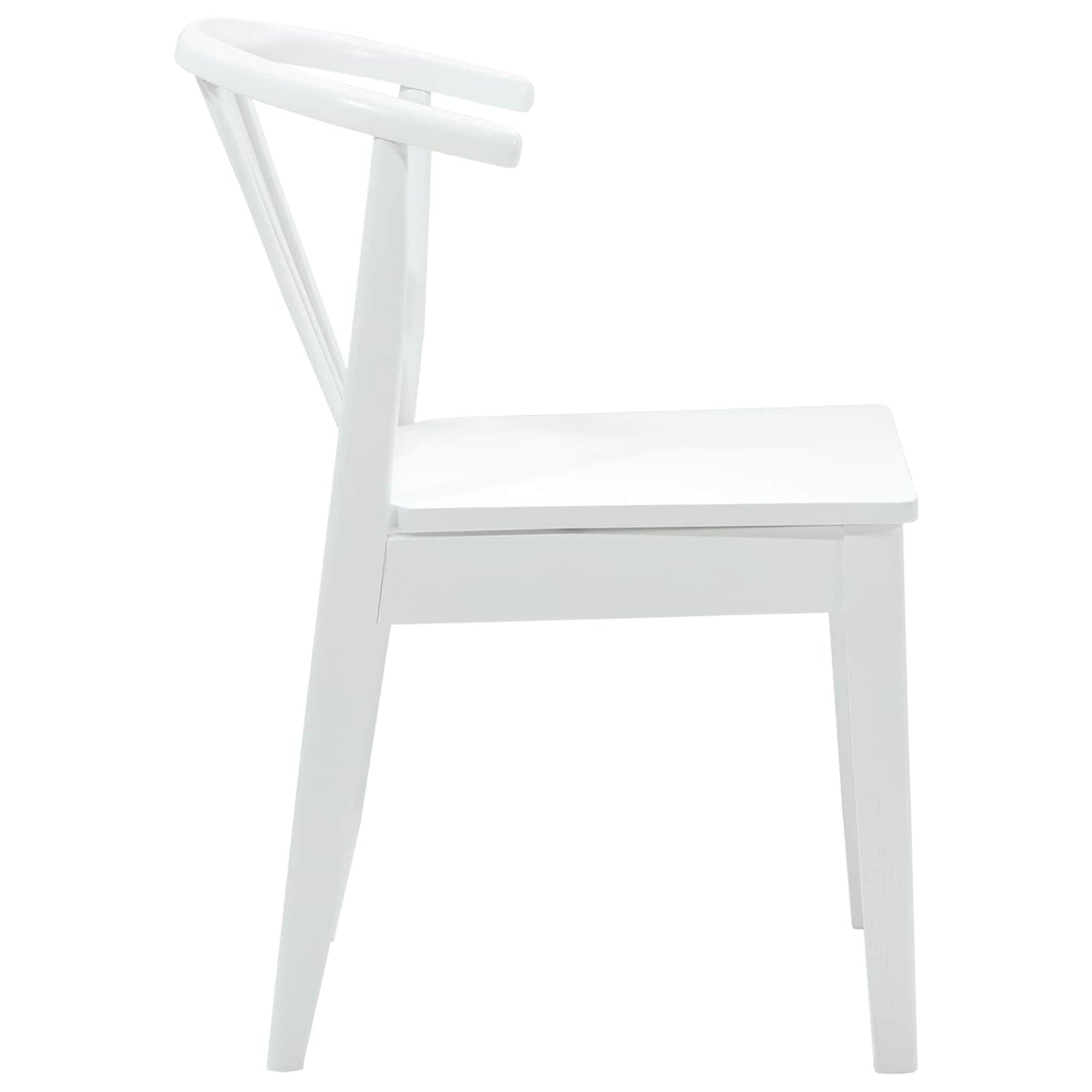 Eetkamerstoel 2 Pcs Massief Rubberhout Wit