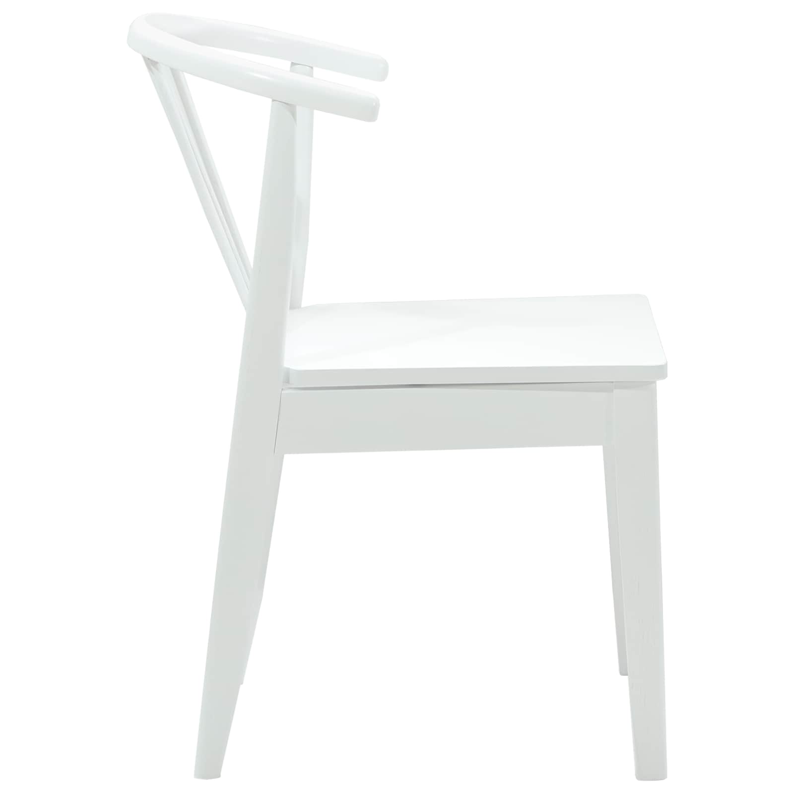 Eetkamerstoel 2 Pcs Massief Rubberhout Wit