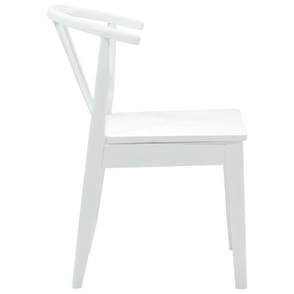 Eetkamerstoel 2 Pcs Massief Rubberhout Wit