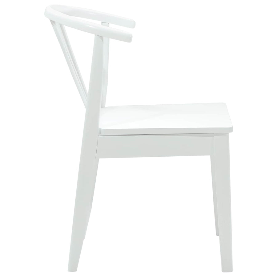 Eetkamerstoel 2 Pcs Massief Rubberhout Wit