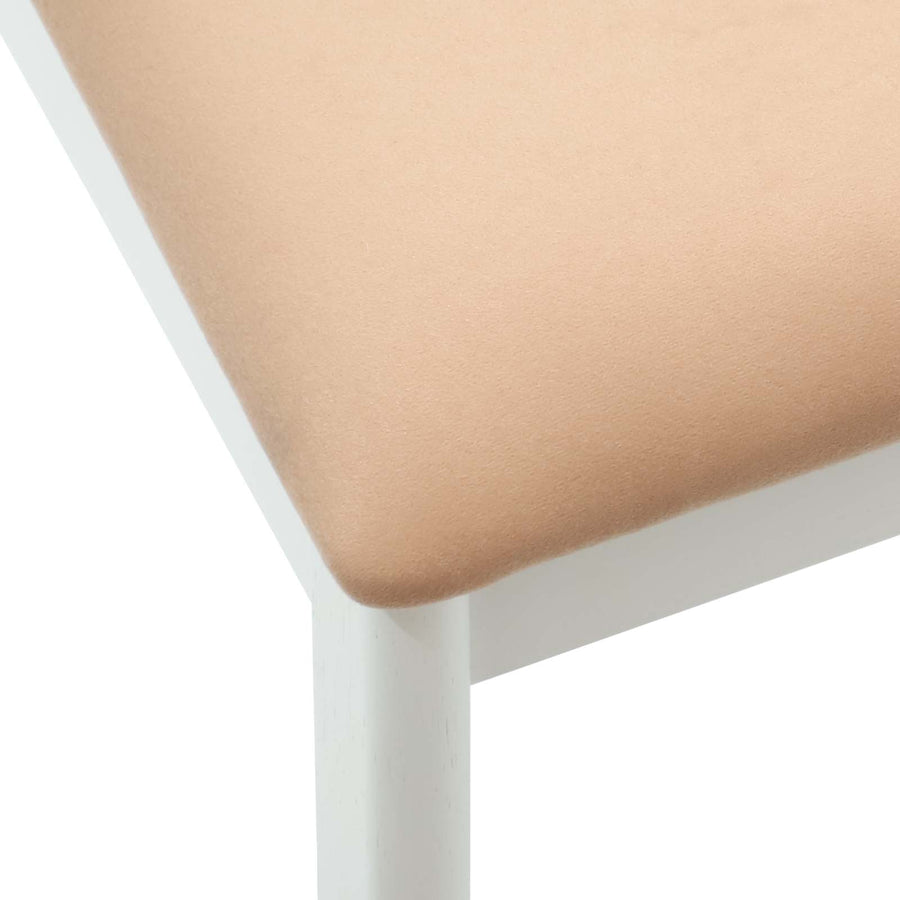 Eetkamerstoel 2 Pcs Massief Rubberhout Wit en bruin