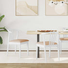 Dining Chairs 2 pcs White and Brown Solid Rubberwood