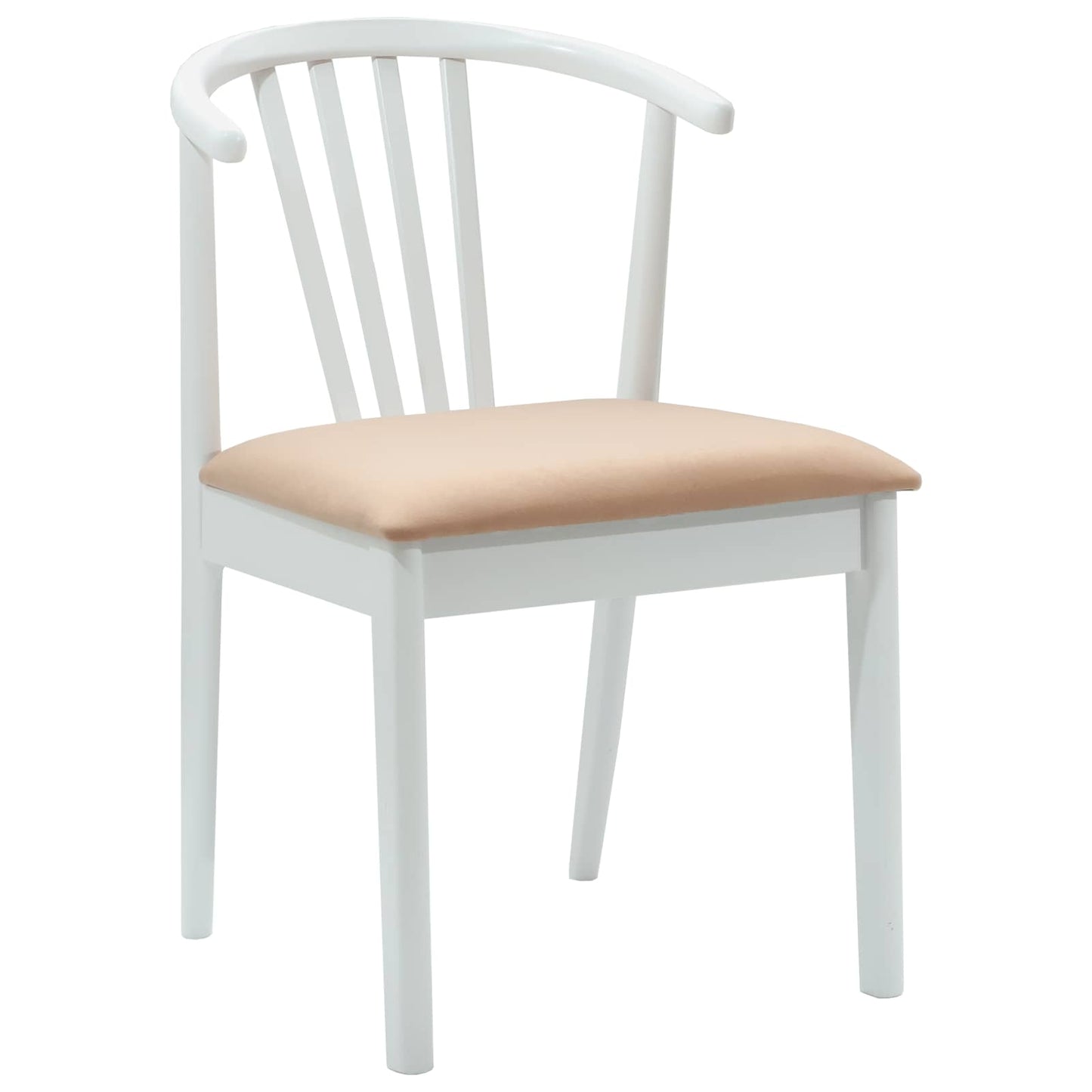 Eetkamerstoel 2 Pcs Massief Rubberhout Wit en bruin